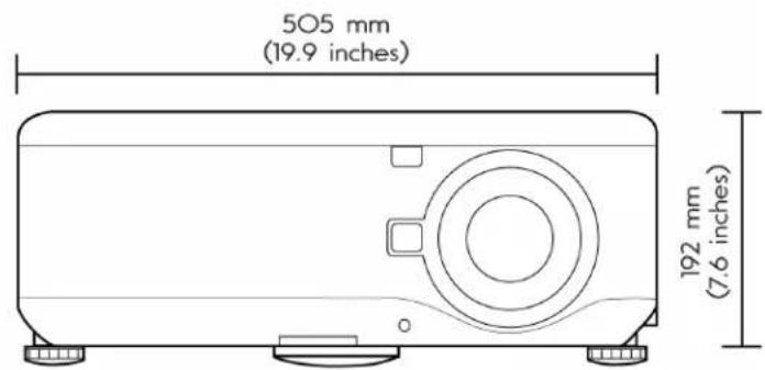505 mm (19.9 inches) 192 mm (7.6 inches)