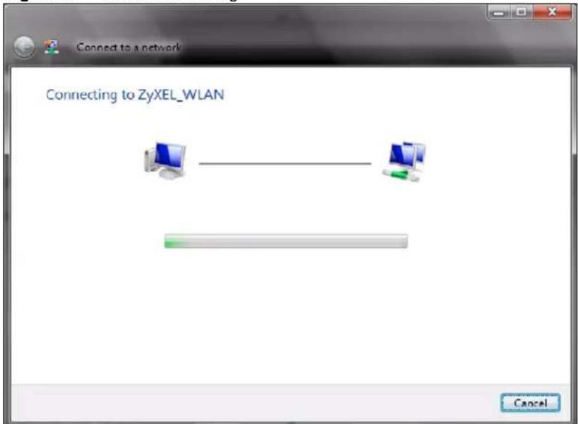 Connecting to ZyXEL_WLAN Cancel