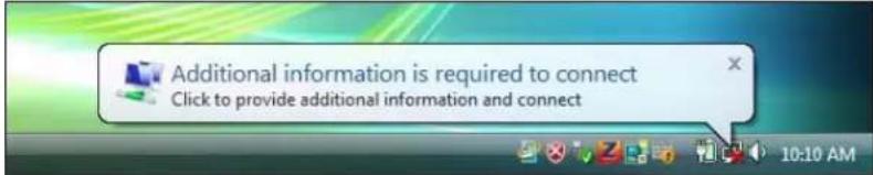 Additional information is required to connect Click to provide additional information and connect