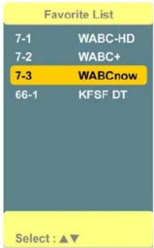 Favorite List 7-1 WABC-HD 7-2 WABC+ 7-3 WABCnow 66-1 KFSF DT Select : ▲▼
