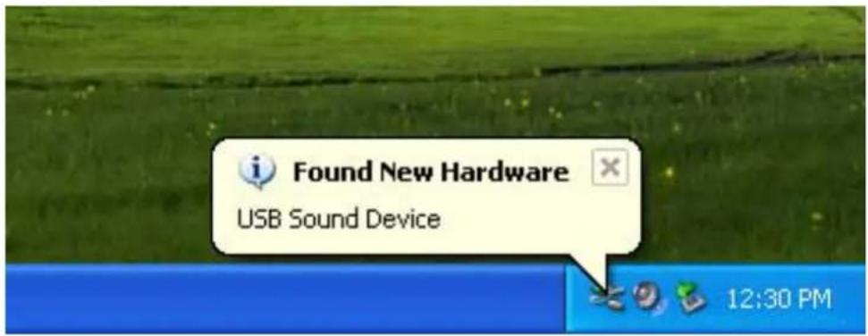 Found New Hardware USB Sound Device 12:30 PM