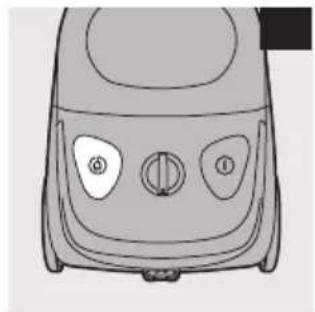 Front view of a gray electric stove burner with three control buttons (no text or symbols visible)