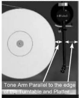 Tone Arm Parallel to the edge of the Turntable and Platter