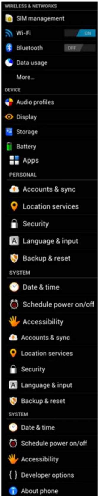 Yarvik Ingenia Horizon SMP50-200 - Меню 4.1 «Settings» («Настройки») - 1