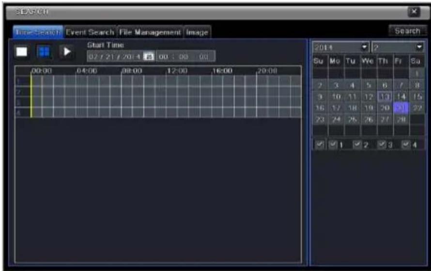 SEARCH Time Search Event Search File Management Image Start Time 02 r 21 r 20:4 13 00 : 00 00 00:00 04:00 08:00 12:00 16:00 20:00 2014 Su Mo Tu We Th Fr Sa 1 2 3 4 5 6 7 8 9 10 11 12 13 14 15 16 17 18 19 20 21 22 23 24 25 26 27 28 ✓ 1 ✓ 2 ✓ 3 ✓ 4