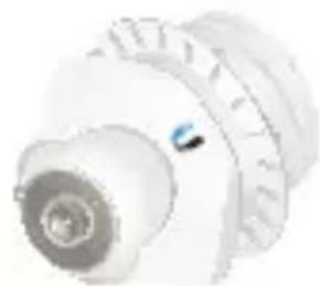 Close-up of a white industrial valve or pump component with no visible text or symbols