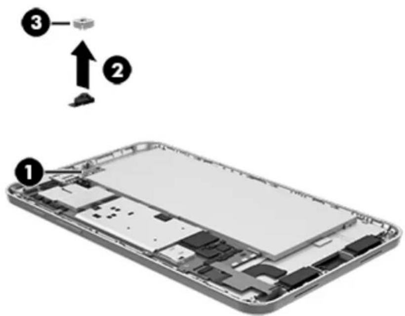 Diagram of an iPhone showing internal components with numbered annotations indicating assembly steps.
