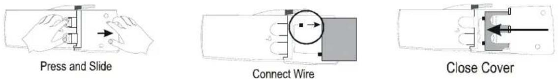Press and Slide Connect Wire Close Cover