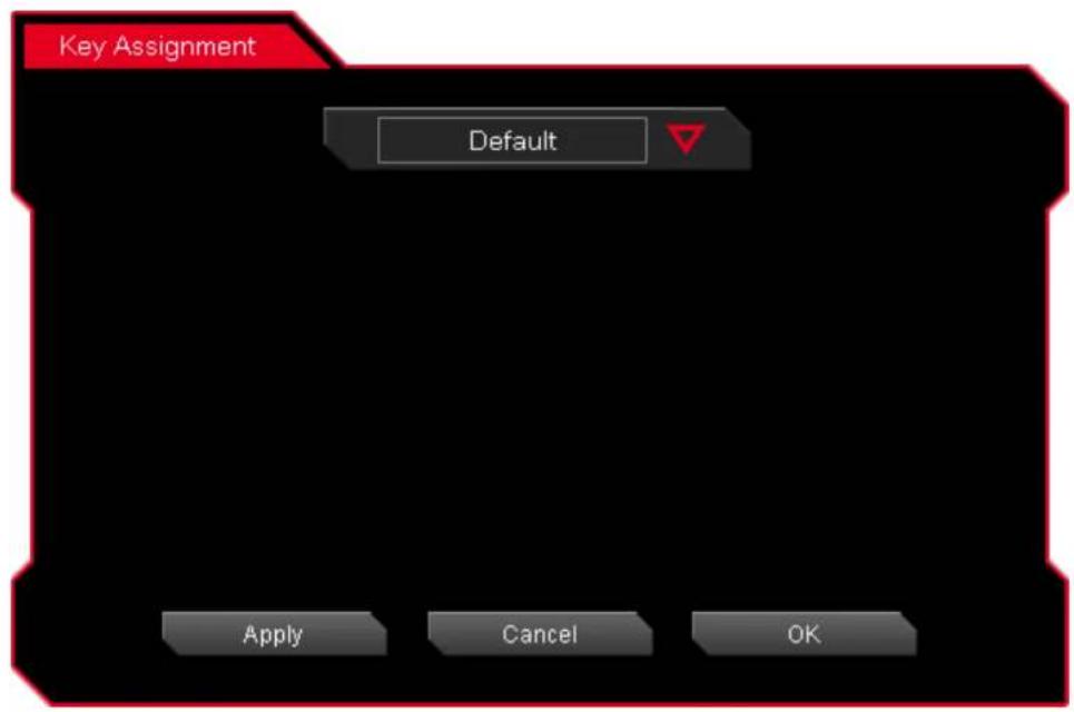 Key Assignment Default Apply Cancel OK