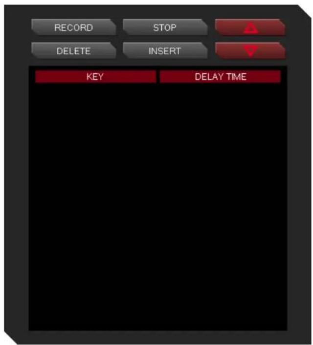 RECORD STOP DELETE INSERT KEY DELAY TIME