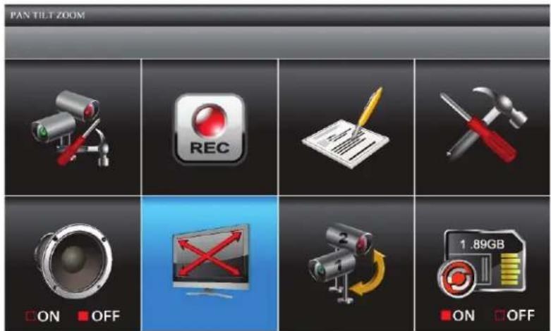 PAN TILT ZOOM REC ON OFF 1.89GB ON OFF