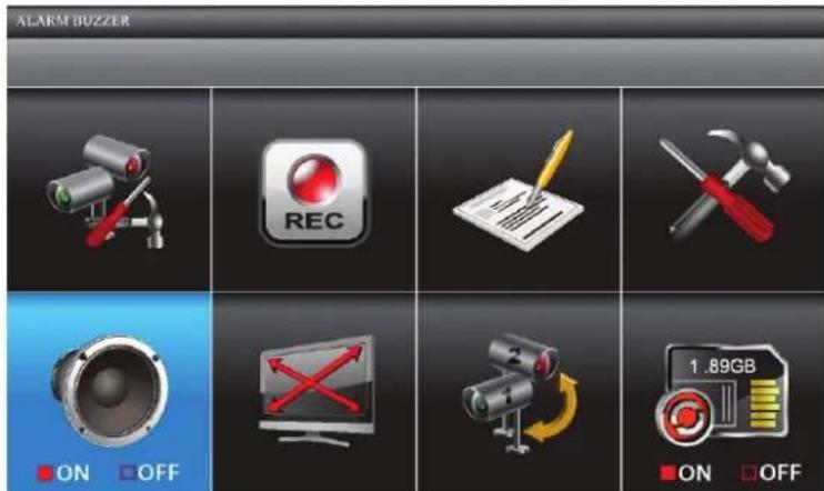 ALARM BUZZER REC ON OFF 1.89GB ON OFF