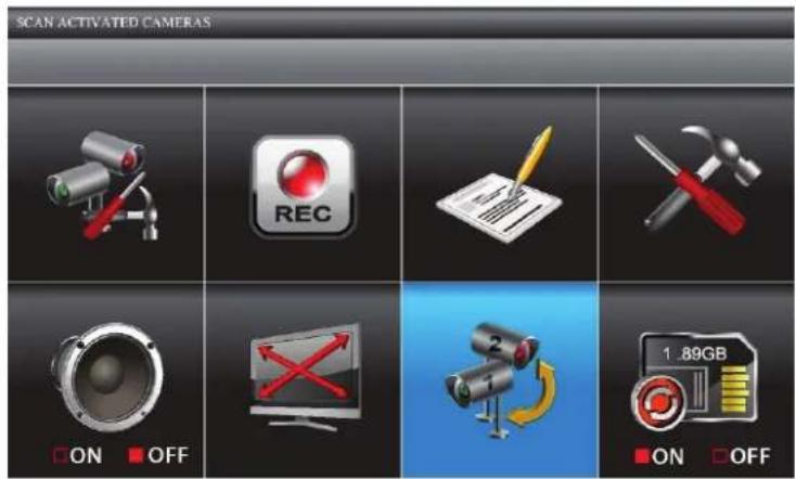 SCAN ACTIVATED CAMERAS REC ON OFF 1.89GB ON OFF