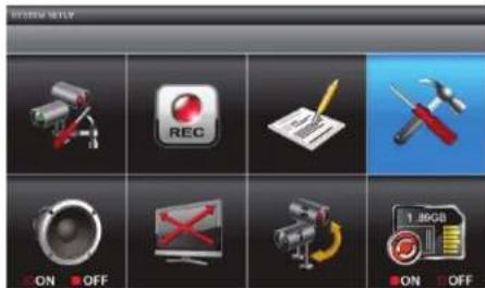 SYSTEM HISTORY REC ON OFF 1.80GB ON OFF