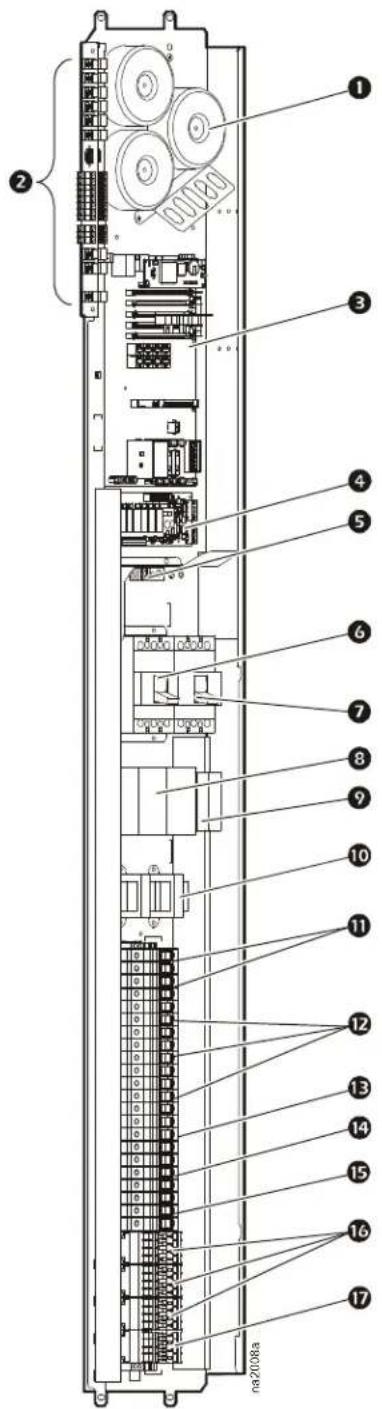 Technical diagram of a multi-chamber electronic device with numbered components and wiring connections