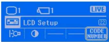 LCD Setup CODE NUMBER