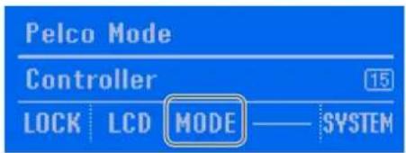 Pelco Mode Controller 15 LOCK LCD MODE —— SYSTEM