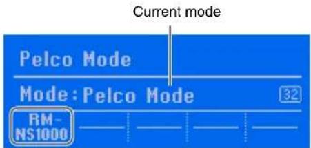 Current mode Pelco Mode Mode: Pelco Mode 32 RM- NS1000