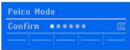 Pelco Mode Confirm * * * * * * 32