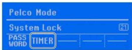 Pelco Mode System Lock 21 PASS TIMER WORD