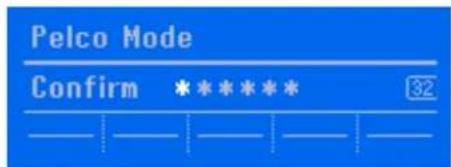 Pelco Mode Confirm ***** 32