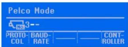 Pelco Mode 3-- PROTO- COL BAUD- RATE ——————— CONT- ROLLER