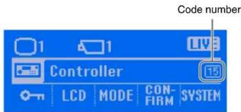 Code number Controller LCD MODE CONFIRM SYSTEM