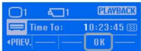 1 1 PLAYBACK Time To: 10:23:45 PREV. ———— OK