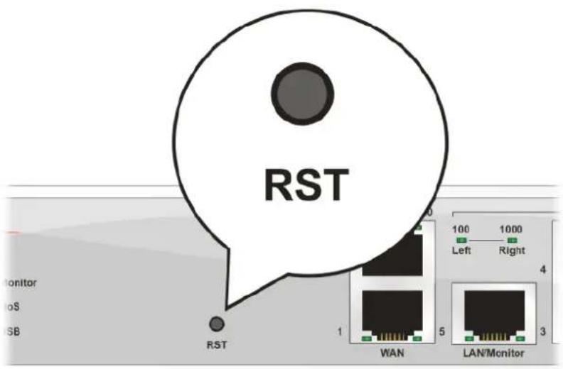 RST 100 1000 Left Right WAN LAN/Monitor RST 1 5 3