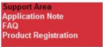 Support Area Application Note FAQ Product Registration