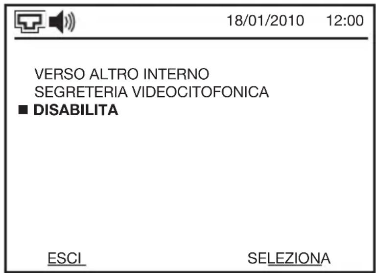 18/01/2010 12:00 VERSO ALTRO INTERNO SEGRETERIA VIDEOCITOFONICA ■ DISABILITA ESCI SELEZIONA