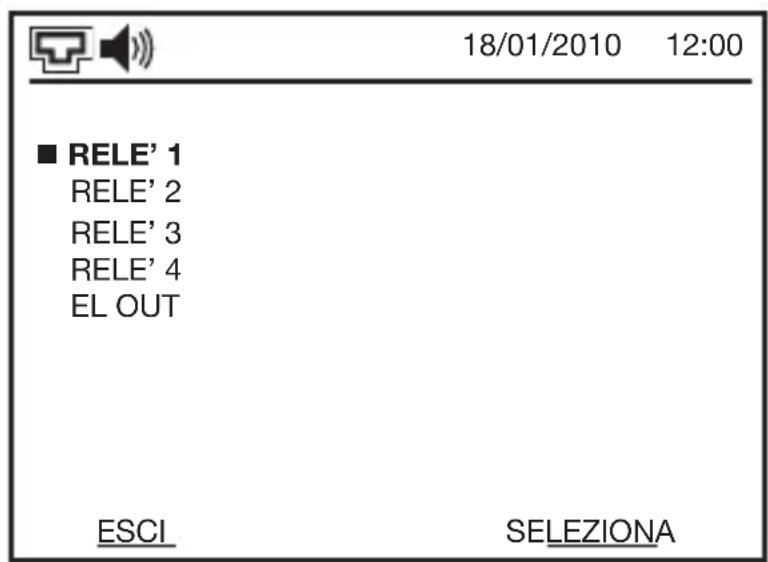 18/01/2010 12:00 ■ RELE' 1 RELE' 2 RELE' 3 RELE' 4 EL OUT ESCI SELEZIONA