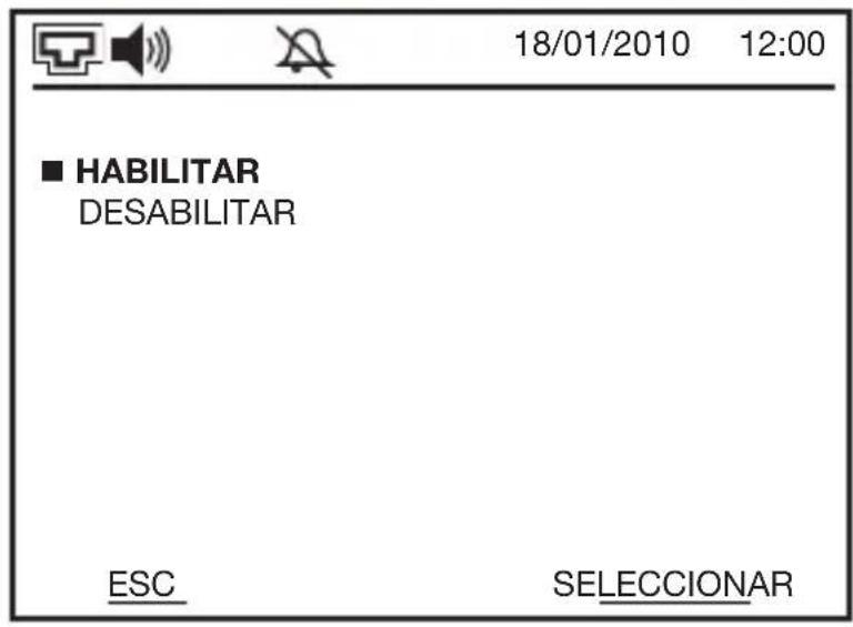 18/01/2010 12:00 ■ HABILITAR DESABILITAR ESC SELECCIONAR