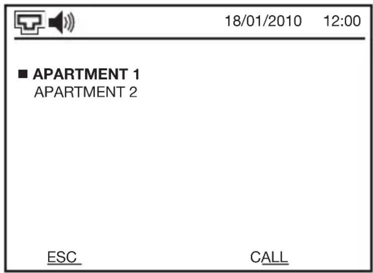 18/01/2010 12:00 ■ APARTMENT 1 APARTMENT 2 ESC CALL