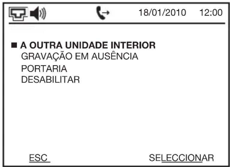 18/01/2010 12:00 ■ A OUTRA UNIDADE INTERIOR GRAVAÇÃO EM AUSÊNCIA PORTARIA DESABILITAR ESC SELECCIONAR