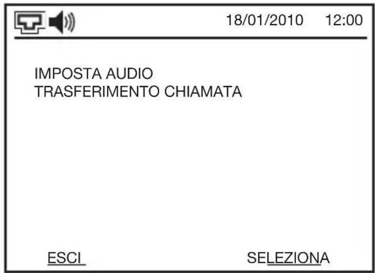 18/01/2010 12:00 IMPOSTA AUDIO TRASFERIMENTO CHIAMATA ESCI SELEZIONA