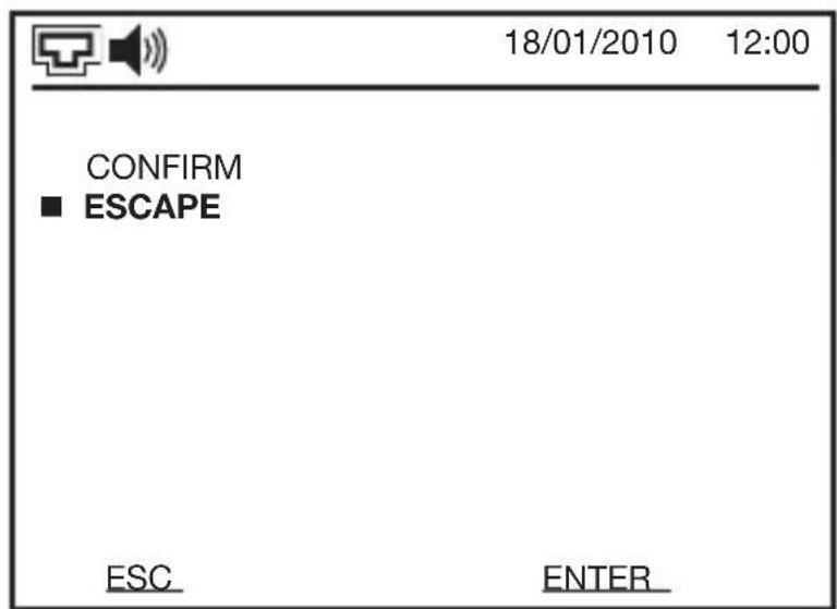 18/01/2010 12:00 CONFIRM ■ ESCAPE ESC ENTER