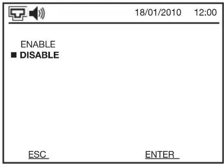 18/01/2010 12:00 ENABLE ■ DISABLE ESC ENTER