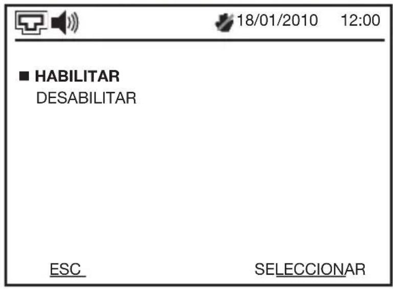 18/01/2010 12:00 ■ HABILITAR DESABILITAR ESC SELECCIONAR