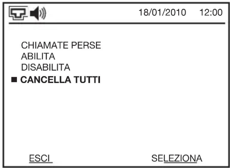 18/01/2010 12:00 CHIAMATE PERSE ABILITA DISABILITA ■ CANCELLA TUTTI ESCI SELEZIONA