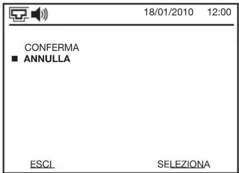18/01/2010 12:00 CONFERMA ■ ANNULLA ESCL SELEZIONA