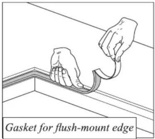 Gasket for flush-mount edge