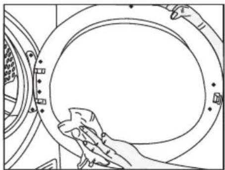 BEKO DE 8433 RX0S - Pluisfilter / Binnenkant vuldeur reinigen - 3