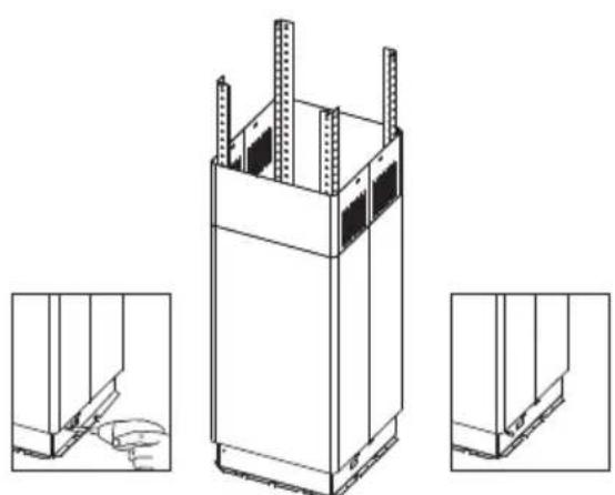 Technical line drawing of a structural support frame with three orthographic views (no text or symbols)