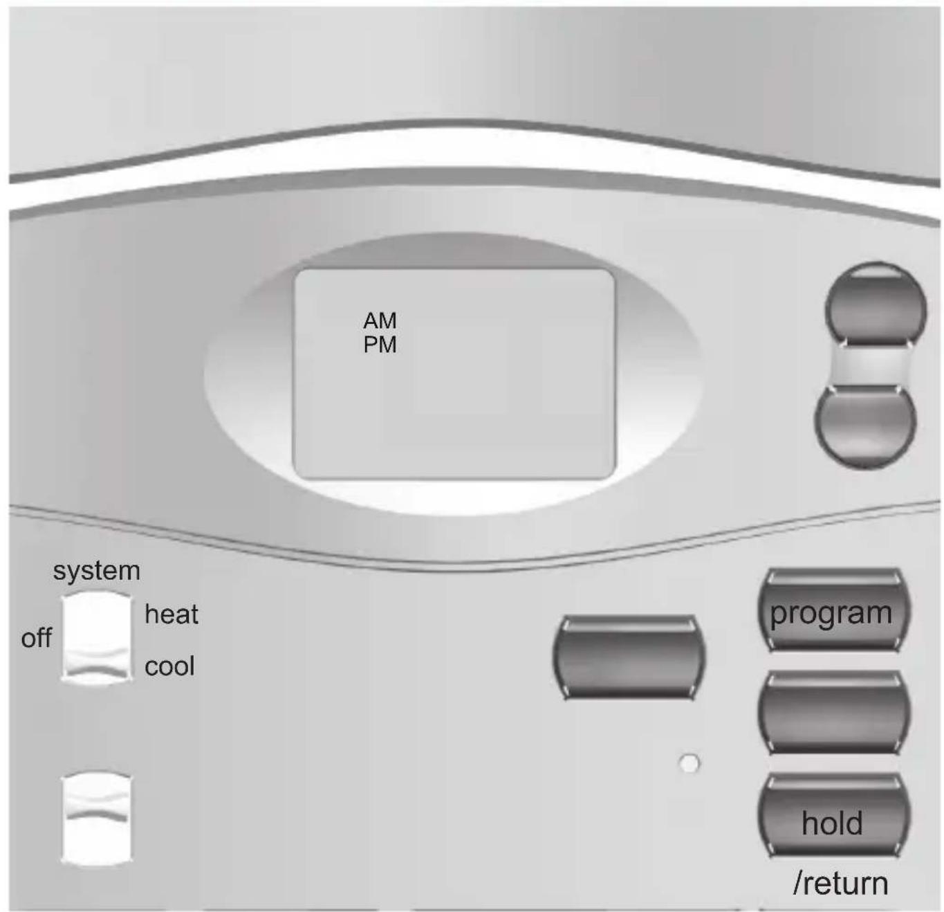 AM PM system off heat cool program hold /return