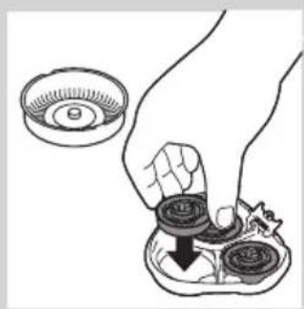 Illustration of a hand pressing down on a small bowl with a downward arrow (no text or symbols)