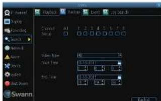 Playback Lock View Action Start Time End Time Swann