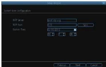 System Time configuration NIP Server NIP Port System Time 2012-2013 PreView Next Cancel