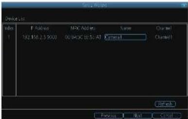 Send, Update Index 192.108.15.2000 MAC Address 00 (MAC) 16.5.47 Name Channel Channel1 Send Next Finish Help Cancel