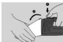 Illustration of hands performing a medical or surgical procedure on a device (no text or symbols visible)